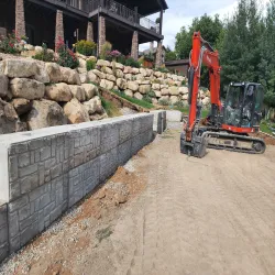 Modern Concrete Block Retaining Wall