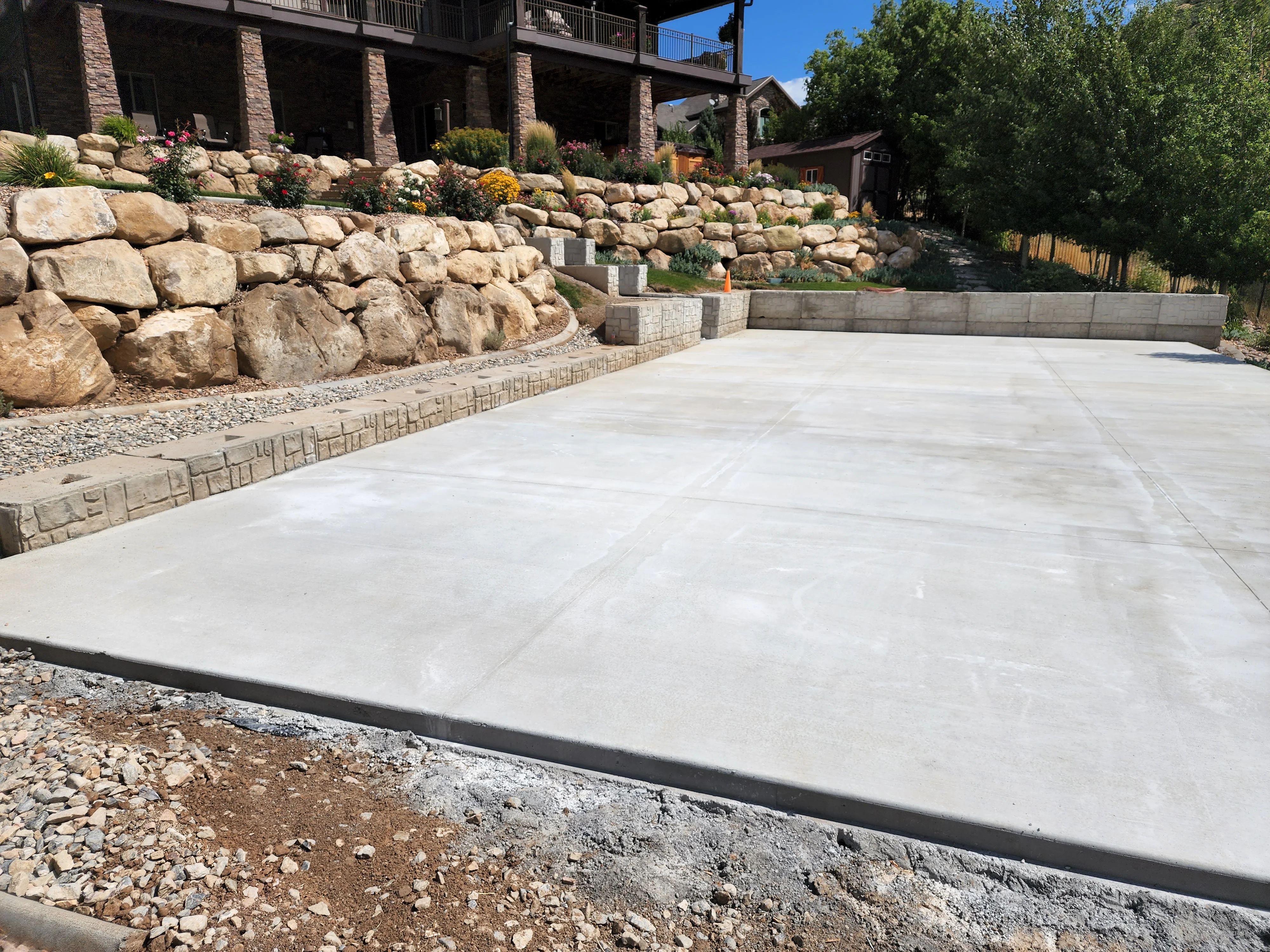 Custom Concrete Block Retaining Wall