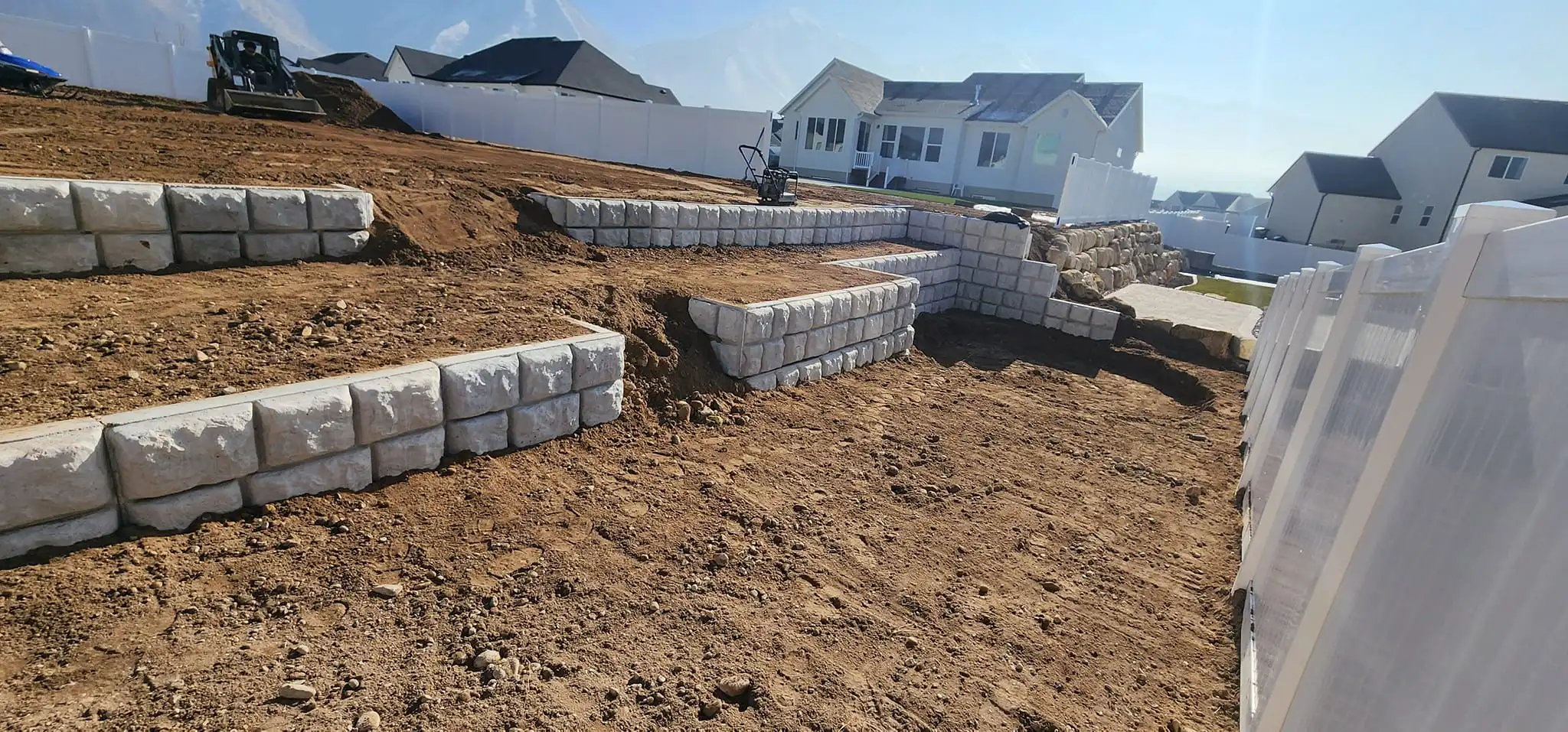 Tiered Concrete Block Wall