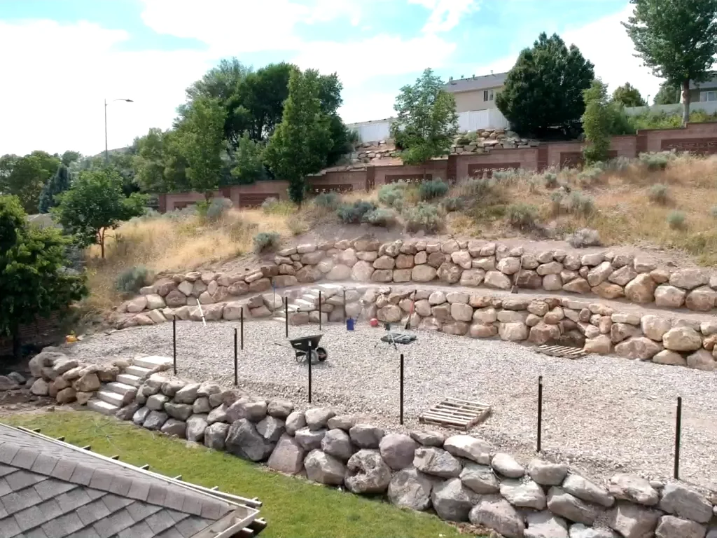 Natural Stone Retaining Wall