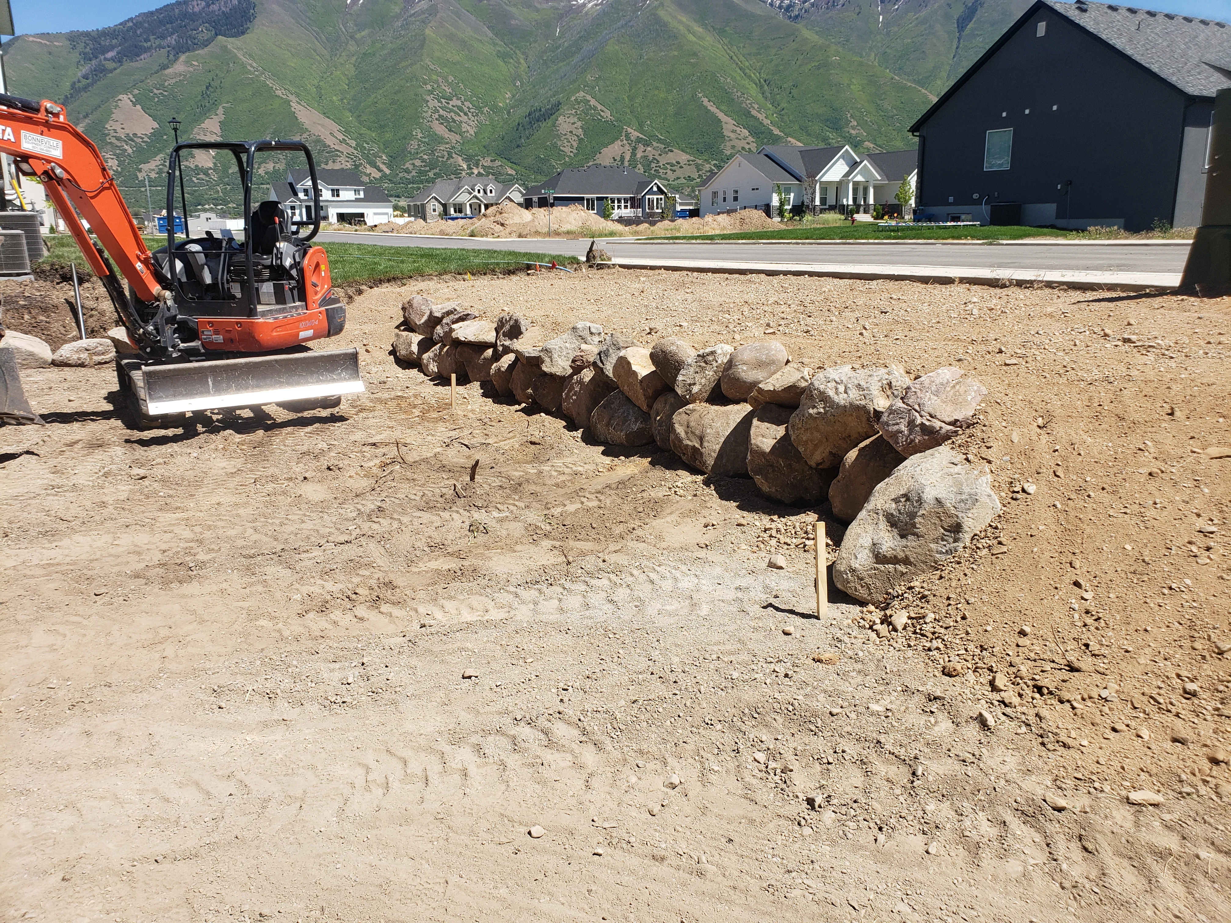 Custom Rock Retaining Wall